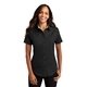 aerial view a black/light stone port authority(r) womens short sleeve easy care shirt - colors, image 1 of 6