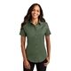 aerial view a clover green port authority(r) womens short sleeve easy care shirt - colors, image 1 of 6
