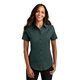 aerial view a dark green/navy port authority(r) womens short sleeve easy care shirt - colors, image 1 of 6