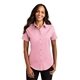 aerial view a light pink port authority(r) womens short sleeve easy care shirt - colors, image 1 of 6