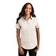 aerial view a light stone/classic navy port authority(r) womens short sleeve easy care shirt - colors, image 1 of 6