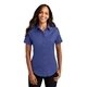 aerial view a mediterranean blue port authority(r) womens short sleeve easy care shirt - colors, image 1 of 6