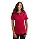 aerial view a red/light stone port authority(r) womens short sleeve easy care shirt - colors, image 1 of 6