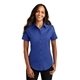 aerial view a royal/classic navy port authority(r) womens short sleeve easy care shirt - colors, image 1 of 6