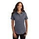 aerial view a steel grey/light stone port authority(r) womens short sleeve easy care shirt - colors, image 1 of 6