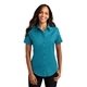 aerial view a teal green port authority(r) womens short sleeve easy care shirt - colors, image 1 of 6