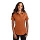 aerial view a texas orange/light stone port authority(r) womens short sleeve easy care shirt - colors, image 1 of 6