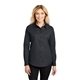 aerial view a classic navy/ light stone port authority(r) womens long sleeve easy care shirt - colors, image 1 of 6