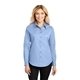 aerial view a light blue/light stone port authority(r) womens long sleeve easy care shirt - colors, image 1 of 6