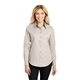 aerial view a light stone/ classic navy port authority(r) womens long sleeve easy care shirt - colors, image 1 of 6