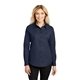 aerial view a navy/light stone port authority(r) womens long sleeve easy care shirt - colors, image 1 of 6