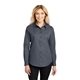 aerial view a steel grey/light stone port authority(r) womens long sleeve easy care shirt - colors, image 1 of 6