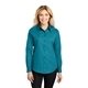 aerial view a teal green port authority(r) womens long sleeve easy care shirt - colors, image 1 of 6
