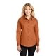 aerial view a texas orange/light stone port authority(r) womens long sleeve easy care shirt - colors, image 1 of 6