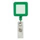 aerial view a green divo badge holder with clip, image 1 of 2