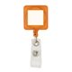 aerial view a orange divo badge holder with clip, image 1 of 2
