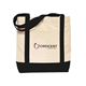 aerial view a black black gemline contemporary tote bag, image 1 of 2