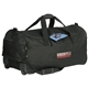 aerial view a black black 600d polyester wheeled duffel, image 1 of 2