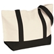 aerial view a natural/black the duck medium cotton snap tote bag - 20 x 13, image 1 of 2