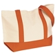 aerial view a natural/orange the duck medium cotton snap tote bag - 20 x 13, image 1 of 3