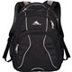 aerial view a black high sierra swerve 17 computer backpack, image 1 of 4