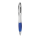 a blue comfort grip rubber grip pen