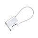aerial view a silver moma aluminum cable keychain (silver), image 1 of 2