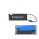 aerial view a blue moma acrylic flip - open security - id luggage tag black metal, blue acrylic, cable closure, image 1 of 2