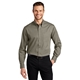 aerial view a khaki port authority(r) long sleeve twill shirt, image 1 of 6