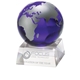 aerial view a clear firmada ii blue crystal globe, image 1 of 2