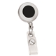 aerial view a silver retractable badge holder - slide clip, image 1 of 2