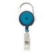 aerial view a translucent blue carabiner badge holder, image 1 of 3