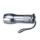 aerial view a silver mini aluminum led flashlight, image 1 of 3