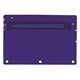 aerial view a translucent blue premium vinyl zippered packet, image 1 of 2
