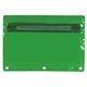 aerial view a translucent green premium vinyl zippered packet, image 1 of 2