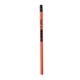 a neon red 2 fluorescent pencil w / black eraser