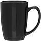 aerial view a black 14 oz contour ceramic mug glossy black, image 1 of 6