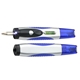 aerial view a silver/blue level light screwdriver pen, image 1 of 2