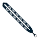 aerial view a navy 1 cotton lanyard with metal crimp metal split - ring, image 1 of 2