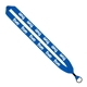 aerial view a electric blue 1 cotton lanyard with metal crimp metal split - ring, image 1 of 2