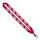aerial view a red 1 cotton lanyard with metal crimp metal split - ring, image 1 of 2