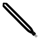 aerial view a black 1 cotton lanyard with plastic clamshell o - ring, image 1 of 2