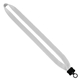 aerial view a white 3/4 cotton lanyard with plastic clamshell o - ring, image 1 of 2