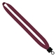aerial view a burgundy 3/4 cotton lanyard with plastic clamshell o - ring, image 1 of 2