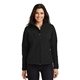 aerial view a black port authority(r) womens textured soft shell jacket, image 1 of 6