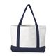 aerial view a navy blue 12 oz two twone orangebag tote bag i 18w x 12h x 4d, image 1 of 2