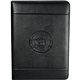 aerial view a black windsor impressions zippered padfolio with fsc(r) mix paper, image 1 of 6