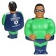 aerial view a green/blue african american super hero - stress reliever, image 1 of 2