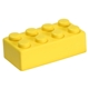 aerial view a yellow building block individual piece - stress reliever, image 1 of 2