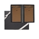 aerial view a tan leeman whitney marquis two luggage tag set, image 1 of 3